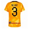Virallinen Fanipaita Alankomaat Matthijs de Ligt 3 Kotipelipaita MM-Kisat 2022 - Miesten